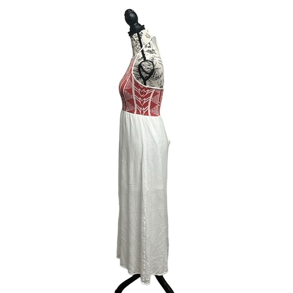 Jealous Tomato Geometric Crepe Halter Maxi Dress Boho Peasent Summer Beach S - Picture 5 of 10